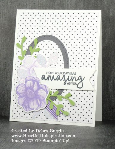 Painted Seasons | Another 2019 March camp card.  This one uses the Botanical Butterfly Designer Series Paper, also from Sale-A-Bration.  Please click to read more! | Stampin' Up! | HeartfeltInkspiration.com | Debra Burgin