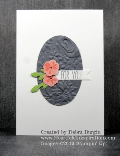 Jar of Love | I created this note card by starting with just the Basic Gray oval.  Limiting the supplies you use enables you focus your energy.  Please click to read more! | Stampin' Up! | HeartfeltInkspiration.com | Debra Burgin