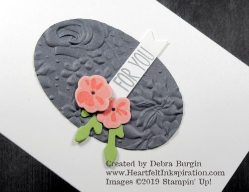 Jar of Love | I created this note card by starting with just the Basic Gray oval.  Limiting the supplies you use enables you focus your energy.  Please click to read more! | Stampin' Up! | HeartfeltInkspiration.com | Debra Burgin