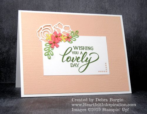 Forever Lovely | This beautiful corner floral die is so intriguing! 
 Happy this stamp set and dies will be in the Stampin' Up! 2019-2020 Annual Catalog!  Please click to read more! | Stampin' Up! | HeartfeltInkspiration.com | Debra Burgin