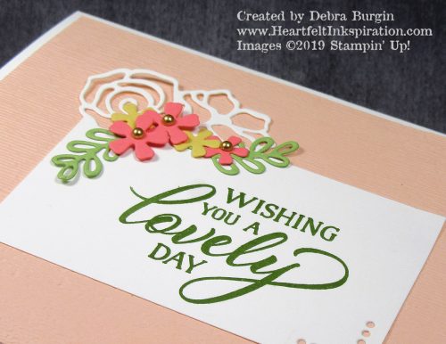 Forever Lovely | This beautiful corner floral die is so intriguing! 
 Happy this stamp set and dies will be in the Stampin' Up! 2019-2020 Annual Catalog!  Please click to read more! | Stampin' Up! | HeartfeltInkspiration.com | Debra Burgin