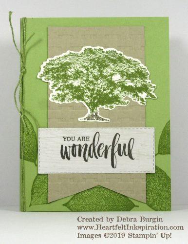 Rooted in Nature | This camp card was inspired by Dena Rekow.  I thought it was perfect for a guy -- my grandson!  Please click to read more! | Stampin' Up! | HeartfeltInkspiration.com | Debra Burgin