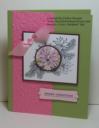 Bells & Boughs | This card from 2010 was one of our early examples of the "spotlighting" technique.  Please click to read more! | Stampin' Up! | HeartfeltInkspiration.com | Debra Burgin