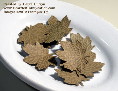 Gathered Leaves | Using damp card stock when cutting these leaves produces this stunning effect!  Please click to read more! | Stampin' Up! | HeartfeltInkspiration.com | Debra Burgin