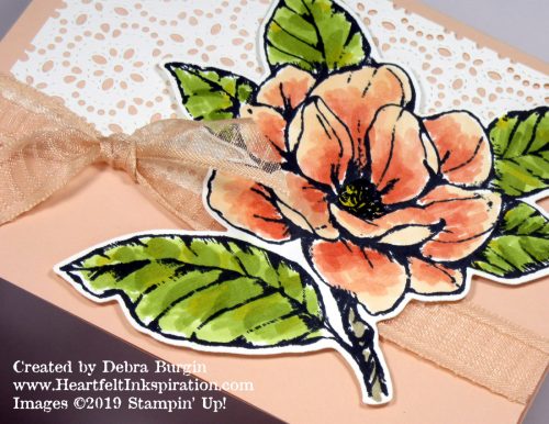 Good Morning Magnolia | This is my "usual" coloring for this image.  Love experimenting with the Stampin' Blends pinks!  Please click to read more! | Stampin' Up! | HeartfeltInkspiration.com | Debra Burgin