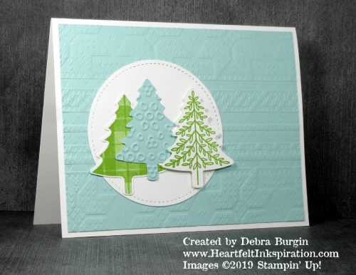 Perfectly Plaid | I love using non-conventional colors for holiday cards!    This was inspired by the 2019 Holiday Catalog! | Please click to read more! | Stampin' Up! | HeartfeltInkspiration.com | Debra Burgin