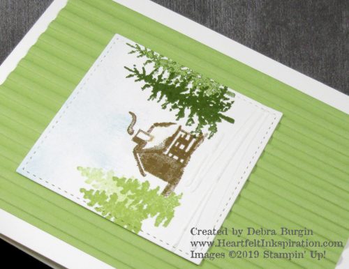 Snow Front | Here's my idea of a happy place to be!  This card works for both Christmas and winter birthdays!   Please click to read more! | Stampin' Up! | HeartfeltInkspiration.com | Debra Burgin