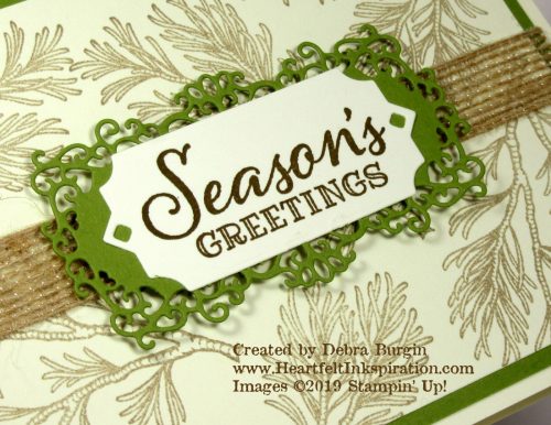 Peaceful Boughs | Need a card with a woodland feel?  This is the perfect background!  Please click to read more! | Stampin' Up! | HeartfeltInkspiration.com | Debra Burgin