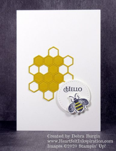 Honey Bee | I cannot resist a bee image; that's what happens when it's your name!  Please click to read more! | Stampin' Up! | HeartfeltInkspiration.com | Debra Burgin