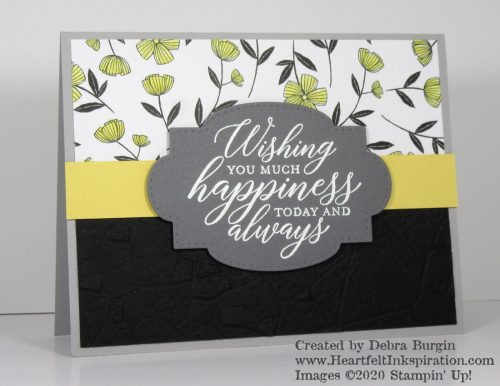 So Sentimental | Here's a simple card, given a "wow factor" with a substantial sentiment and striking patterned paper.  Please click to read more! | Stampin' Up! | HeartfeltInkspiration.com | Debra Burgin