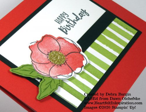 Painted Poppies | Sending You Thoughts | If Dawn Olchefske is not on your "must pin" list, add her immediately!  This is just one of her perfect designs!  Please click to read more! | Stampin' Up! | HeartfeltInkspiration.com | Debra Burgin