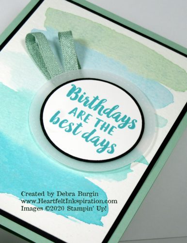 Beautiful Friendship | Learning how to create a watercolor wash is useful when you want to create a quick, stunning background! Please click to read more! | Stampin' Up! | HeartfeltInkspiration.com | Debra Burgin