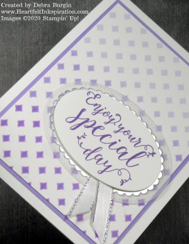 Stitched All Around | I used a sponge in two ways on this card for C.O.D. #4.  Please click to read more! | Stampin' Up! | HeartfeltInkspiration.com | Debra Burgin