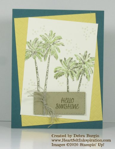 Timeless Tropical | My C.O.D. #5 challenge card is a CASE of the Stampin' Up! card at the bottom of page 11 of the January-June 2020 Mini Catalog.  Please click to read more! | Stampin' Up! | HeartfeltInkspiration.com | Debra Burgin