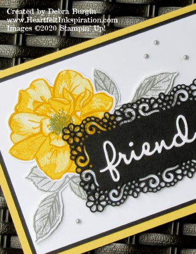 To a Wild Rose | Black + white + pop of bright is my recipe for using a color I love in a dose that doesn't scream at you!  Please click to read more! | Stampin' Up! | HeartfeltInkspiration.com | Debra Burgin