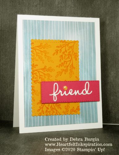 Tasteful Touches | Well Written | This color combination was inspired by the Stampin' Up! Color Coach cards.  Please click to read more! | Stampin' Up! | HeartfeltInkspiration.com | Debra Burgin