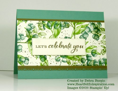 Forever Fern | Celebrate Sunflowers | This is the second of two card designs made from my random stamping video.  Please click to read more! | Stampin' Up! | HeartfeltInkspiration.com | Debra Burgin