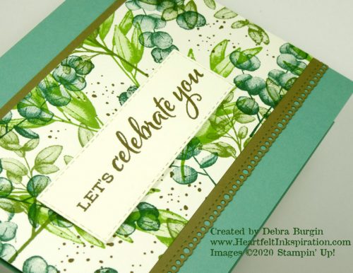 Forever Fern | Celebrate Sunflowers | This is the second of two card designs made from my random stamping video.  Please click to read more! | Stampin' Up! | HeartfeltInkspiration.com | Debra Burgin