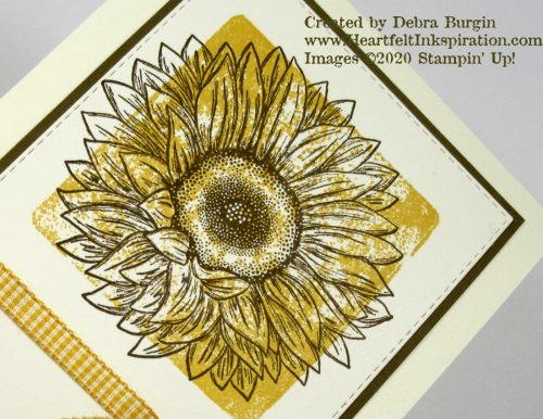 Celebrate Sunflowers | Using the block stamping technique, this card comes together in a snap!  Please click to read more! | Stampin' Up! | HeartfeltInkspiration.com | Debra Burgin