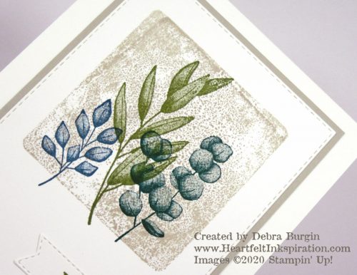 Forever Fern | Here I used the beautiful foliage stamps in Forever Fern as an experiment in block stamping.  Please click to read more! | Stampin' Up! | HeartfeltInkspiration.com | Debra Burgin