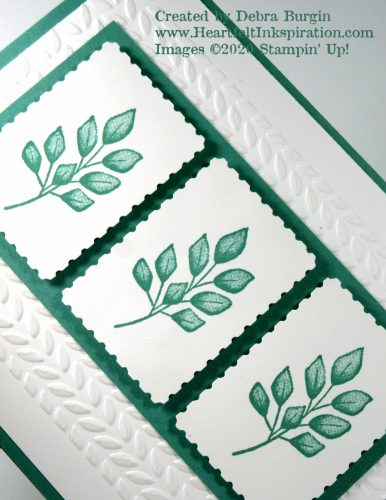 Forever Fern | Rectangular Postage Stamp Punch | Everything on this card is new except for the Whisper White card stock!  Please click to read more! | Stampin' Up! | HeartfeltInkspiration.com | Debra Burgin