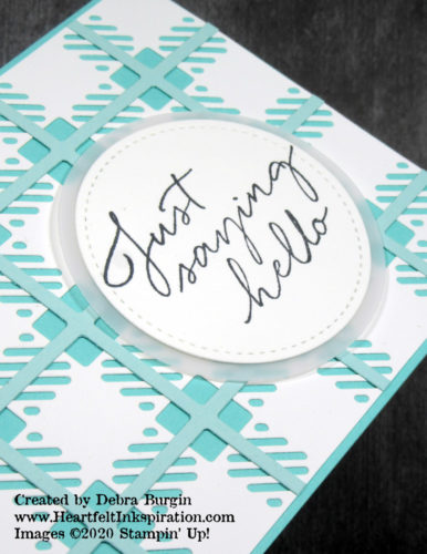 Tasteful Touches | Best Plaid Builder | What a simple concept this dies set is!  Two dies allow you to create unlimited colors and variations of plaid!  Please click to read more! | Stampin' Up! | HeartfeltInkspiration.com | Debra Burgin