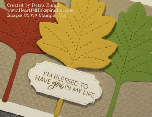 Stitched Leaves | Today's Tiles | In love with these dies!  So simple to create a little note card!  Please click to read more! | Stampin' Up! | HeartfeltInkspiration.com | Debra Burgin