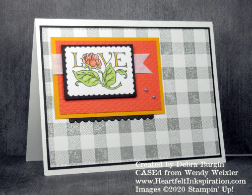 Posted for You | Buffalo Check | kudos to Wendy Weixler for a beautiful design!  Please click to read more! | Stampin' Up! | HeartfeltInkspiration.com | Debra Burgin