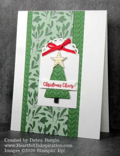 Itty Bitty Christmas | Stitched Triangles | Little Treat Box | Creating a tag from the Little Treat Box dies is one of my favorite things; the stitched (and scalloped) edge is perfect for stitching elsewhere on the tag.  Please click to read more! | Stampin' Up! | HeartfeltInkspiration.com | Debra Burgin