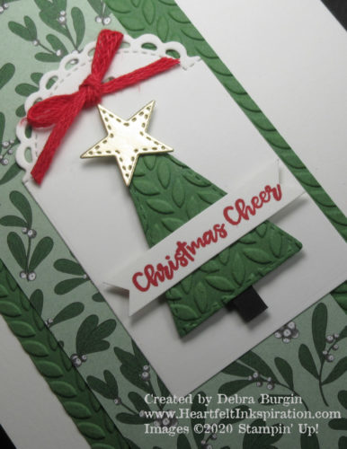 Itty Bitty Christmas | Stitched Triangles | Little Treat Box | Creating a tag from the Little Treat Box dies is one of my favorite things; the stitched (and scalloped) edge is perfect for stitching elsewhere on the tag.  Please click to read more! | Stampin' Up! | HeartfeltInkspiration.com | Debra Burgin