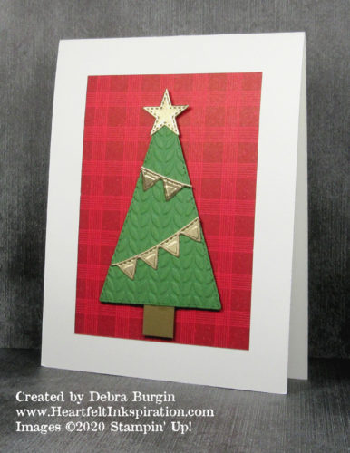 Greenery | 'Tis the Season | If it's red and green you want for the Christmas season, starting with this Designer Series Paper will do it!  Please click to read more! | Stampin' Up! | HeartfeltInkspiration.com | Debra Burgin