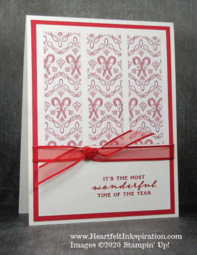 Wrapped In Christmas | Red and white for Christmas?  Of course?  And how better to use those colors than with these candy canes from 'Tis the Season?  Please click to read more! | Stampin' Up! | HeartfeltInkspiration.com | Debra Burgin