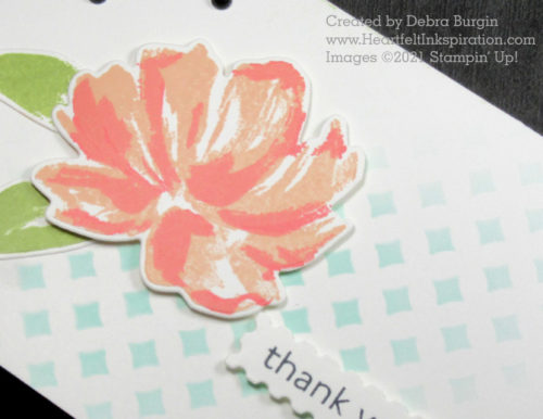 Art Gallery | This note card showcases the use of Blending Brushes and a Decorative Mask.  Please click to read more! | Stampin' Up! | HeartfeltInkspiration.com | Debra Burgin