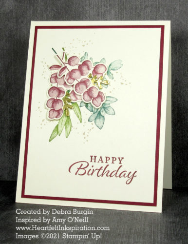 Forever Fern | Happy Thoughts | Forever Fern is a stamp set (and bundle) that is versatile for any occasion.  This one is for a January birthday.  Please click to read more! | Stampin' Up! | HeartfeltInkspiration.com | Debra Burgin