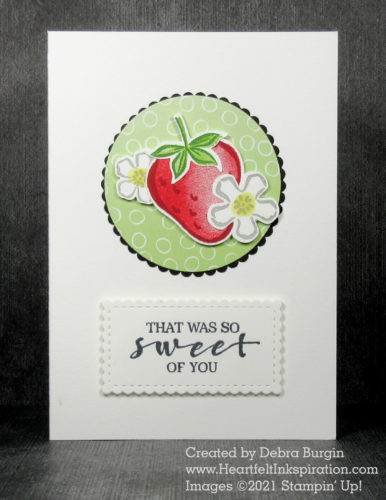 Sweet Strawberry | Strawberry Builder | A bundle for only $32.25 US?  I'm in, especially when the images and sentiments are this cute!  Please click to read more! | Stampin' Up! | HeartfeltInkspiration.com | Debra Burgin