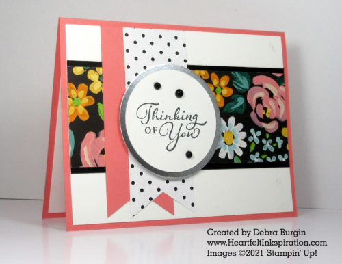 Happy Thoughts | Flower & Field DSP | One layout, two cards!  Please click to read more! | Stampin' Up! | HeartfeltInkspiration.com | Debra Burgin