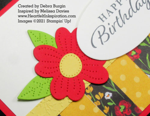 Happy Thoughts | Flower & Field DSP | This layout is perfect for scraps!  Please click to read more! | Stampin' Up! | HeartfeltInkspiration.com | Debra Burgin