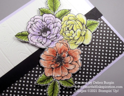 True Love Designer Series Paper | Coloring these beautiful black and white images with Stampin' Blends is such a pleasure!  Please click to read more! | Stampin' Up! | HeartfeltInkspiration.com | Debra Burgin