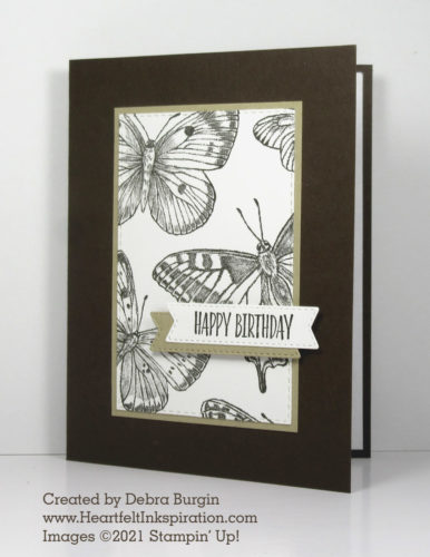 Butterfly Brilliance | Creating these little backgrounds in a variety of colors is addictive!  Please click to read more! | Stampin' Up! | HeartfeltInkspiration.com | Debra Burgin