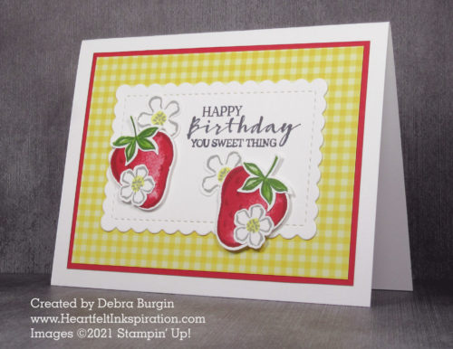 Sweet Strawberry | Still loving this bundle -- lots of pieces at a great price!   Please click to read more! | Stampin' Up! | HeartfeltInkspiration.com | Debra Burgin