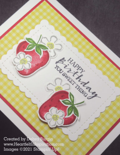 Sweet Strawberry | Still loving this bundle -- lots of pieces at a great price!   Please click to read more! | Stampin' Up! | HeartfeltInkspiration.com | Debra Burgin