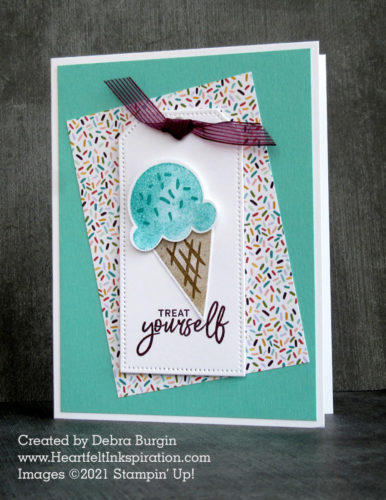 Sweet Ice Cream | Tailor Made Tags | The new tag dies in the Stampin' Up! 2021-2022 Annual Catalog are essential for me!  Please click to read more! | Stampin' Up! | HeartfeltInkspiration.com | Debra Burgin