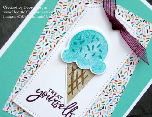 Sweet Ice Cream | Tailor Made Tags | The new tag dies in the Stampin' Up! 2021-2022 Annual Catalog are essential for me!  Please click to read more! | Stampin' Up! | HeartfeltInkspiration.com | Debra Burgin