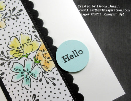 Beautifully Penned | A pack of B&W patterned paper?  Free?  I'm in!  This particular pattern is fun and simple to color.  Please click to read more! | Stampin' Up! | HeartfeltInkspiration.com | Debra Burgin