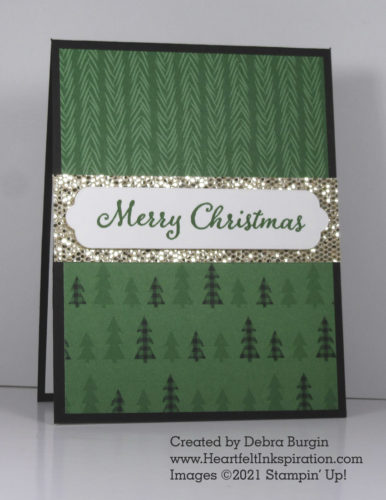 Evergreen Elegance | Black on a Christmas card -- yea or nay?  Please click to read more! | Stampin' Up! | HeartfeltInkspiration.com | Debra Burgin