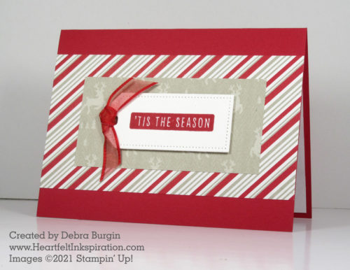 Christmas to Remember | Paired with Peaceful Prints Designer Series Paper (August-September 2021 Sale-A-Bration), this simple tag is enough!  Please click to read more! | Stampin' Up! | HeartfeltInkspiration.com | Debra Burgin