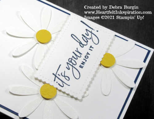 Daisy Lane | Happiest of Birthdays | I CASEd this card from Mary Fish, one of my favorite stampers.  I made a few changes -- please click to read more! | Stampin' Up! | HeartfeltInkspiration.com | Debra Burgin