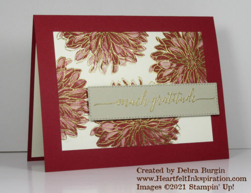 Delicate Dahlias | Heartfelt Wishes | I was surprised how Asian this card felt when I was done!  Please click to read more! | Stampin' Up! | HeartfeltInkspiration.com | Debra Burgin