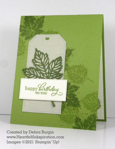 Gorgeous Leaves | Best Year | This card, inspired by Amanda Mertz, would make a lovely sympathy card or, as I used it, a birthday card for a guy.  Please click to read more! | Stampin' Up! | HeartfeltInkspiration.com | Debra Burgin