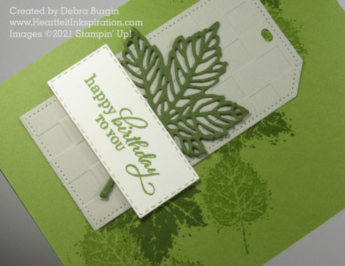 Gorgeous Leaves | Best Year | This card, inspired by Amanda Mertz, would make a lovely sympathy card or, as I used it, a birthday card for a guy.  Please click to read more! | Stampin' Up! | HeartfeltInkspiration.com | Debra Burgin